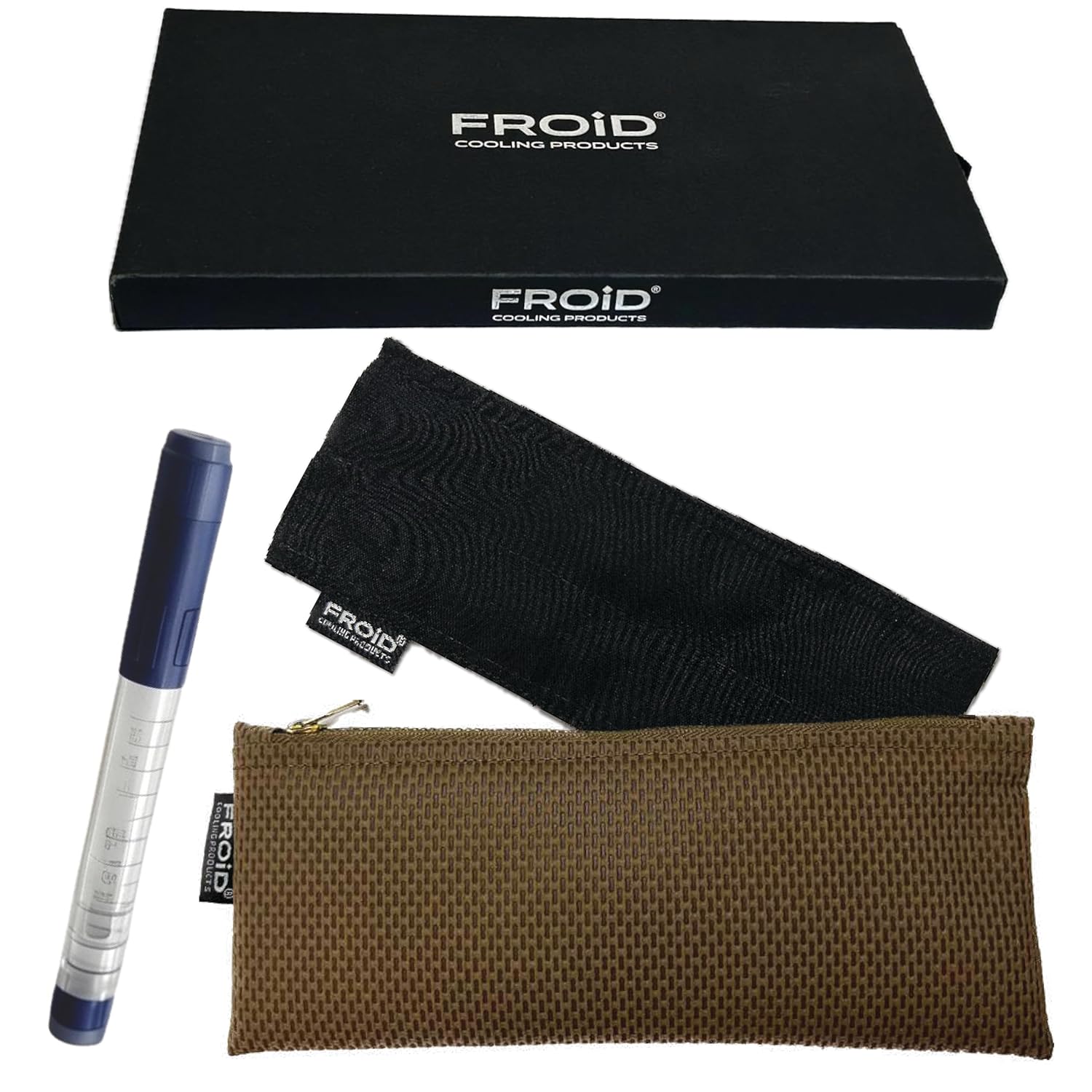FROiD SINGLE Insulin Cooling Travel Wallet Beige Zipper — holds 1 insulin pen
